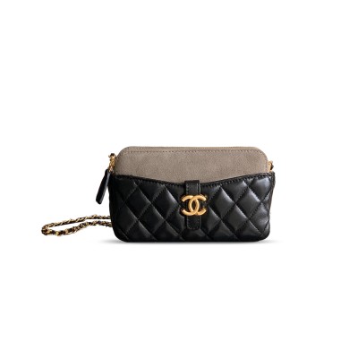 CHANEL ZIPPED PHONE HOLDER WITH CHAIN AP4743 B20682 (17.5*10*3cm)